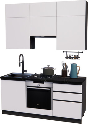 Кухонный гарнитур ВерсоМебель Эко-Премиум 1.8 (белый фасадный/ст.тунис)