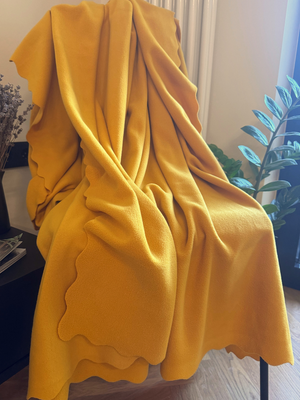 Плед Уютный плед Флисовый 100x150см (горчичный желтый)