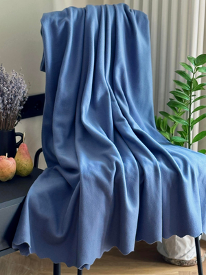 Плед Уютный плед Флисовый 100x150см (джинсовый синий)