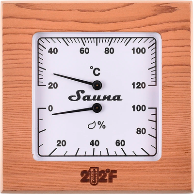 Термогигрометр для бани 212F 11-R (канадский кедр, квадрат)