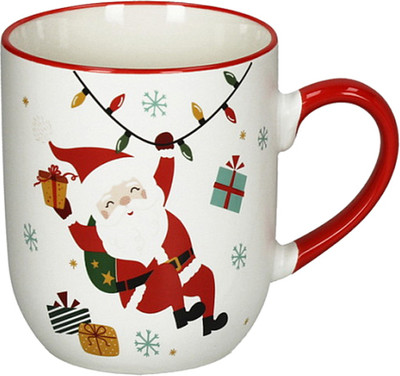 Кружка Andrea Fontebasso New Milk & Coffee Babbo Mood. Санта и гирлянда / NL68401M248_1 (красный)