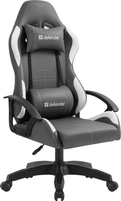Кресло геймерское Defender Chromos / 64675 (серый/белый)