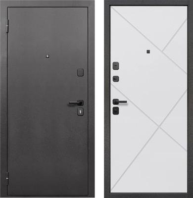 Входная дверь Guard 86x205x7 левая (серебристый/белый матовый)