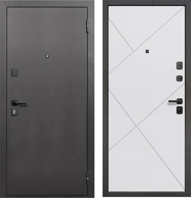 Входная дверь Guard 96x205x7 правая (серебристый/белый матовый)