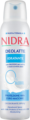 Дезодорант-спрей Nidra Увлажняющий с молочными протеинами и маслом авокадо (150мл)