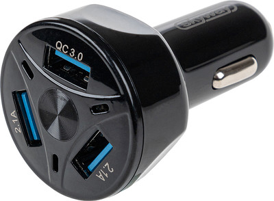 Адаптер питания автомобильный Skyway S04601018 (черный)