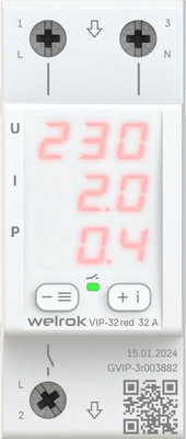 Реле напряжения Welrok VIP-32 (красный)