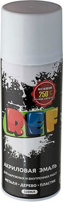 Эмаль REF Термостойкая акриловая REF-1400 (520мл, белый)