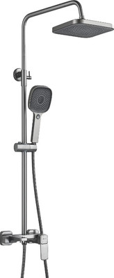 Душевая система со смесителем Shevanik S9736T (оружейная сталь)
