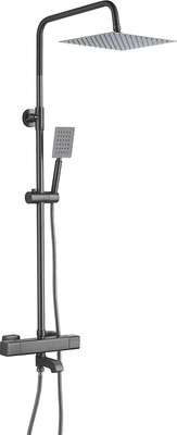 Душевая система со смесителем Shevanik S3096T (оружейная сталь)