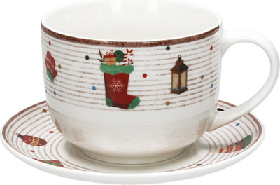 Чашка с блюдцем Andrea Fontebasso New Milk&Coffee Christmas Time Рождественск. носок / NL6856FM250