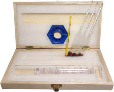 Спиртометр бытовой No Brand С термометром и мерным цилиндром (деревянный футляр)