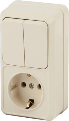 Блок выключатель+розетка INTRO Quadro 2-706-02 / Б0053893 (слоновая кость)