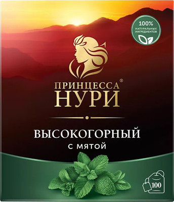 Чай пакетированный Принцесса Нури Высокогорный с мятой (100пак)