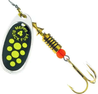 Блесна Mepps Black Fury Silver/Yellow Dots / 529374-B
