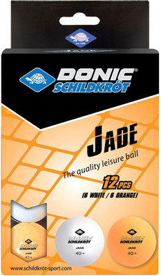 Набор мячей для настольного тенниса Donic Schildkrot Jade 40+ / 618045 (12шт, белый/оранжевый)
