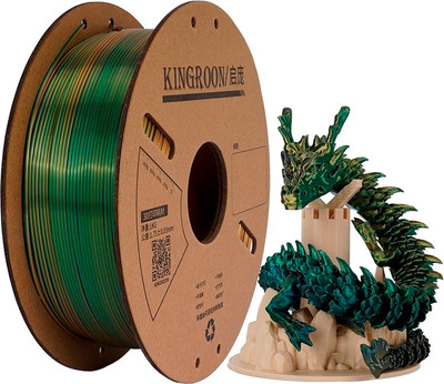 Пластик для 3D-печати Kingroon PLA Tri Color Silk 1.75мм / NSC031 (1кг, Golden-Green-Black)
