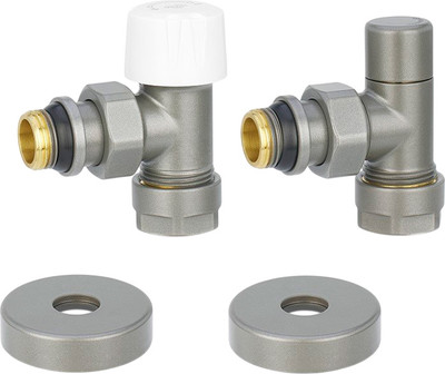 Комплект кранов для инженерного подключения Varmega №1 Угловой / VMDV10-310415 (серый)