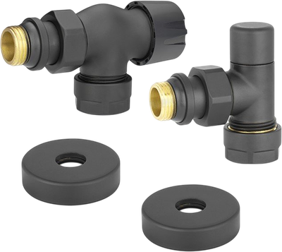 Комплект кранов для инженерного подключения Varmega №1 Осевой / VMDV12-210415 (черный)