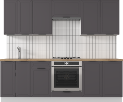 Кухонный гарнитур Mio Tesoro Корнелия Ода-плюс 2.4 (графит/дуб бунратти)