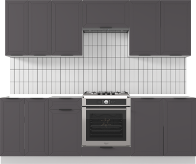 Кухонный гарнитур Mio Tesoro Корнелия Ода-плюс 2.4 без столешницы (графит)