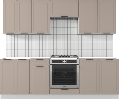 Кухонный гарнитур Mio Tesoro Корнелия Ода-плюс 2.4 без столешницы (капучино)