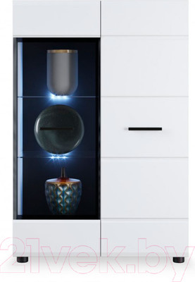 Тумба Империал Йорк 1д1в (белый жемчуг/белый глянец)