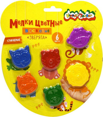 Восковые мелки Каляка-Маляка Зверята КВЗП6 (6цв)