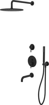 Душевая система со смесителем Whitecross Y YSET07BL (черный матовый)