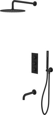 Душевая система со смесителем Whitecross Y YSET11BL (черный матовый)