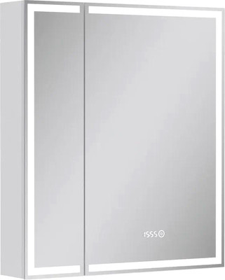Шкаф с зеркалом для ванной EQUIL Corner LED 70 (с часами)
