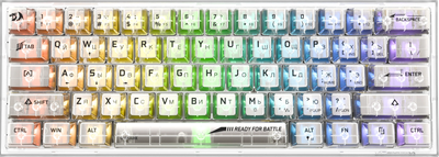 Клавиатура Redragon Fizz RGB / 71736 (прозрачный/белый)