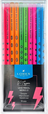 Набор простых карандашей Lorex V-Type Neon / LXLPVTS-NN (10шт)