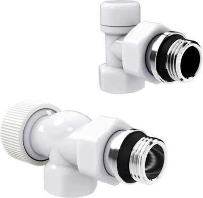 Комплект кранов для инженерного подключения Royal Thermo Design 1/2"М30x1.5 (осевой, белый)