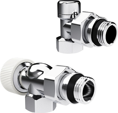 Комплект кранов для инженерного подключения Royal Thermo Design 1/2" М30x1.5 (осевой, хром)