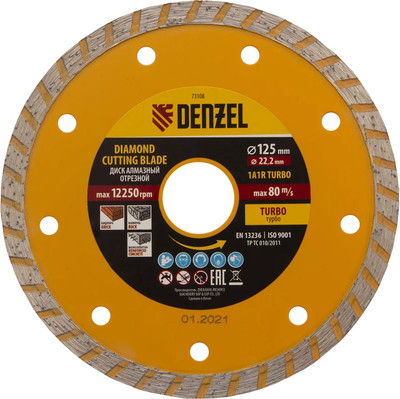 Отрезной диск алмазный Denzel 73108