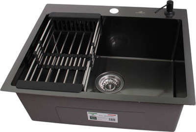 Мойка кухонная Wisent WS-36050ВD/GER013 (с сифоном, дозатором и коландером)