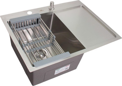 Мойка кухонная Wisent WS-36550-L/GER013 (с сифоном, дозатором и коландером)