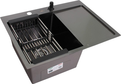 Мойка кухонная Wisent WS-36550B-L/GER013 (с сифоном, дозатором и коландером)