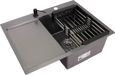 Мойка кухонная Wisent WS-36550B-R/GER013 (с сифоном, дозатором и коландером)