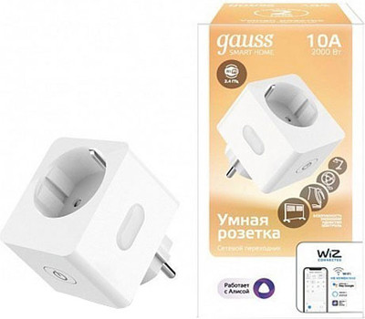 Умная розетка Gauss Smart Home 2300W 207-253V 10А IP20 / 5510122