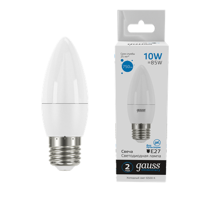 Лампа Gauss Elementary Свеча 10W 750lm 6500K E27 LED / 30230