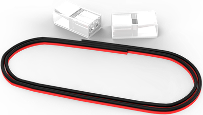 Набор коннекторов для светодиодной ленты Gauss Basic: 2 клипсы, провод 30мм, 8-10 мм, IP20 / BT401