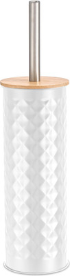Ершик для унитаза FORA White Rhombus FOR-BRUSH-1099WB (белый/бамбук)