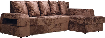 Диван угловой Stolline Марго 1 (30) УЛ правый (коричневый велюр)
