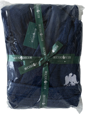 Халат детский Rusdecor Махровый с капюшоном (р.146, синий)