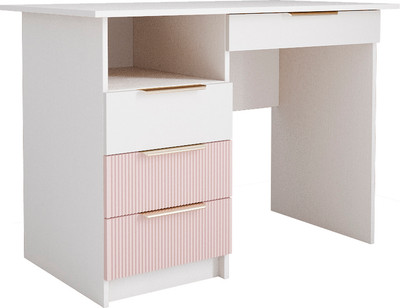 Письменный стол ДСВ Лавис СТД 1070.1 (белый/белый софт/роза)