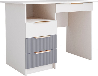 Письменный стол ДСВ Лавис СТД 1070.1 (белый/белый софт/серый эмалит)