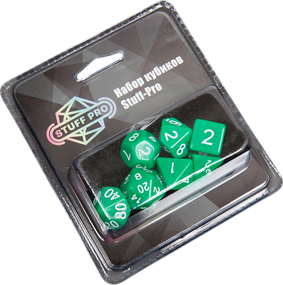 Набор кубиков для настольной игры Stuff-Pro DA0005 (зеленый)