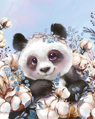Набор алмазной вышивки Феникс+ Панда в цветах / 68588